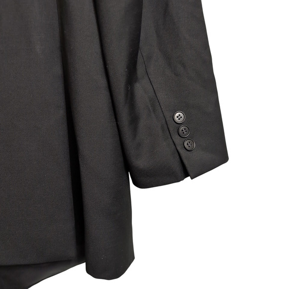 Pal Zileri Black Wool Double Breasted Blazer (54R/44R) Italian Power Suit Style - Picture 4 of 12